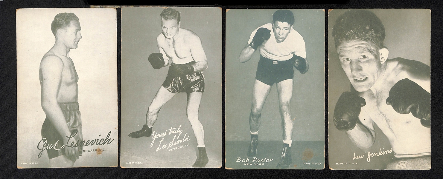 Lot of 38 Boxing Exhibit Cards from 1940s/50s w. Joe Louis